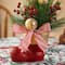 Glitzhome® 14" Christmas Red Boot with Pine Needle & Berry Centerpiece